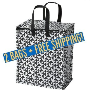 IKEA KNALLA 12 gallon black and white storage bag lot of 2 plus free shipping
